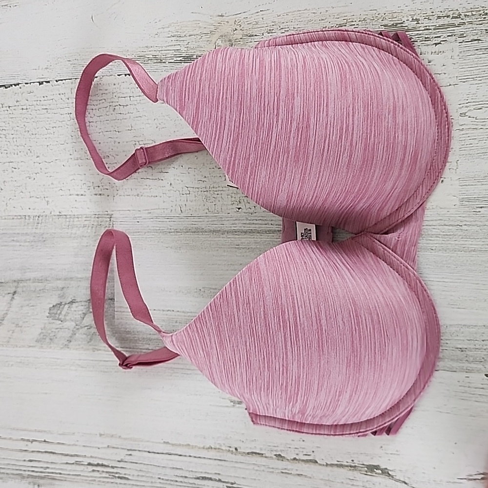 Victoria's Secret variegated rose mauve uplift semi demi bra Size 32DD
